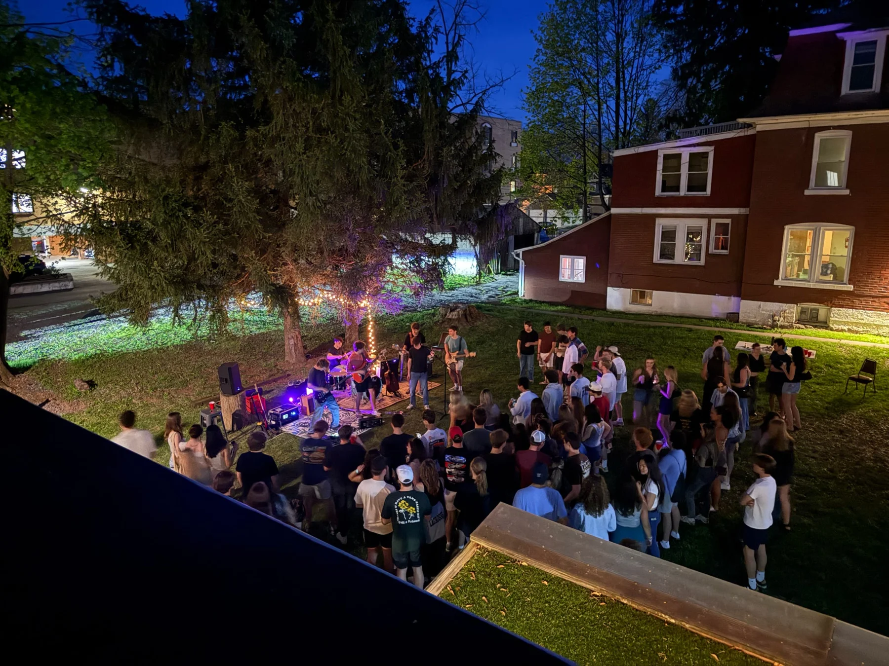 A crowd enjoying the outdoor co.space concert