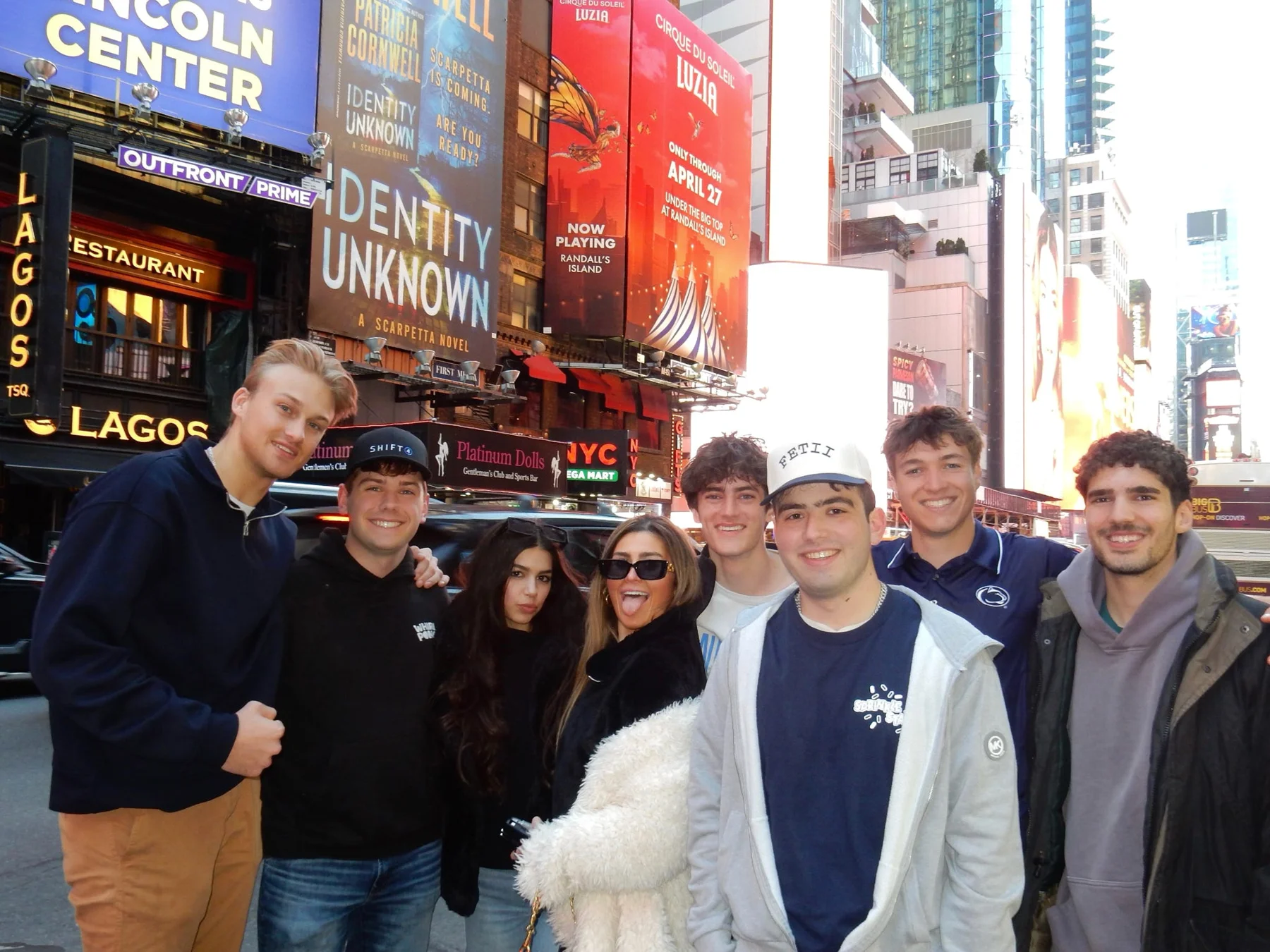 NES members together in Times Square
